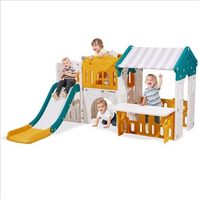 Decja Kucica Za Igru Sa Toboganom Teleskopom Tunel