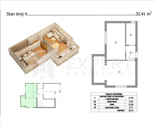 Novogradnja 32m2 Branko Bjegović