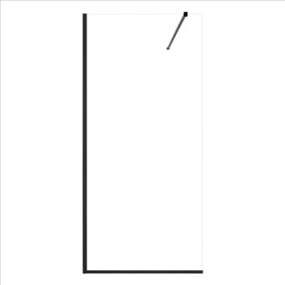 Stakleni paravan za tusiranje, mat crni 86x187cm