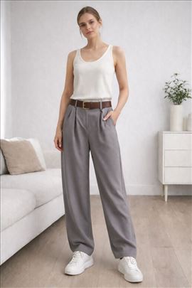 Ženske pantalone Novo sa etiketom – siva boja