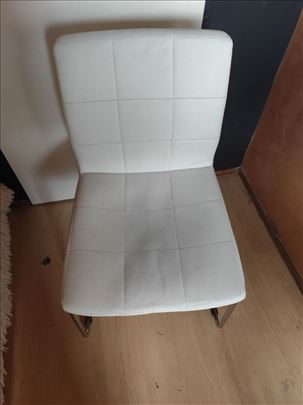 JYSK HAMMEL trpezarijska stolica - bela eko koža