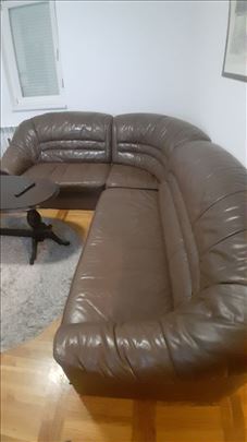 Kožna ugaona garnitura