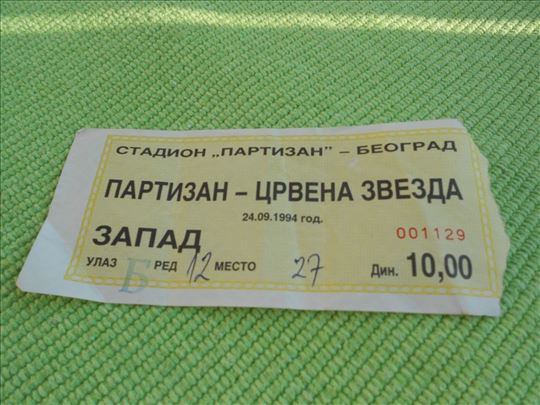 Partizan - Crvena Zvezda - JNA 1994.