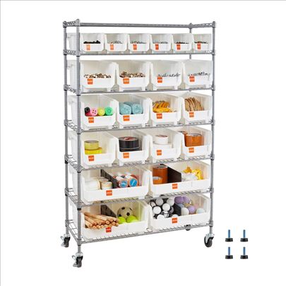 Polica za skladistenje sa 7 nivoa i 22 kutije