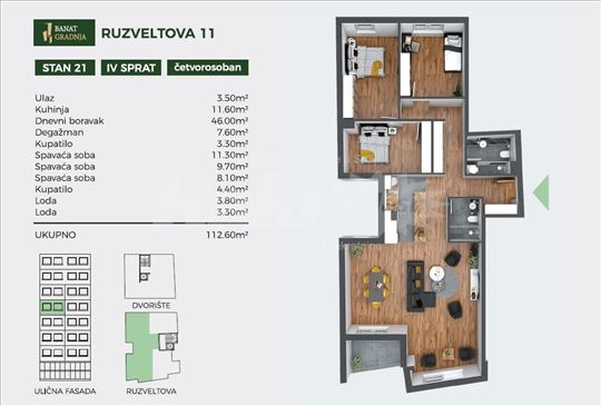 Vukov Spomenik, Ruzveltova 11, 113m2-BANAT GRADNJA