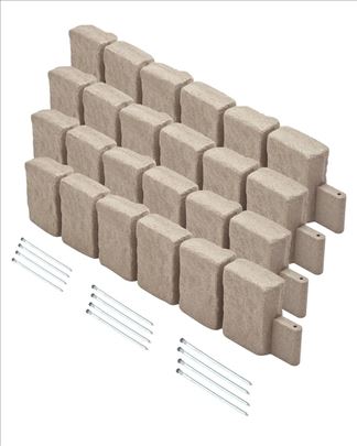 Ivica za travnjak imitac. kamena, 120x10x23cm,krem