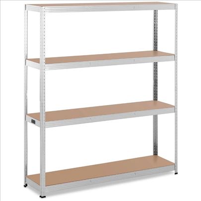 Polica za teške terete - 4 x 150 kg - siva