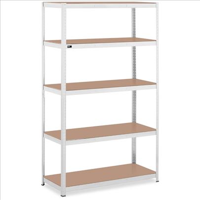 Polica za teške terete - 5 x 150 kg - siva 