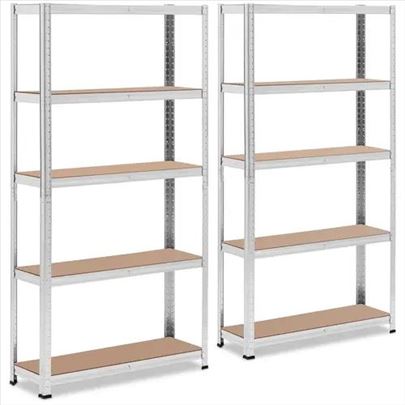 Polica za teške terete -  5 x 175 kg-siva-2 komada