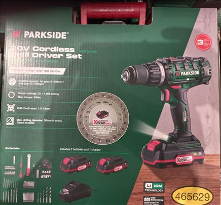 Aku bušilica odvijač u setu Parkside