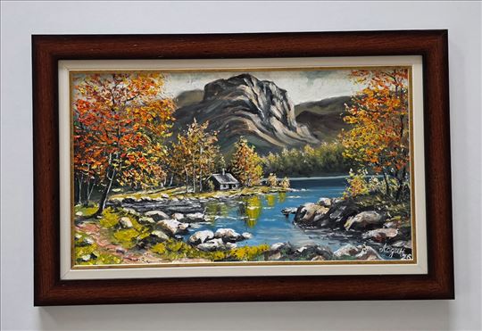 Ulje na lesonitu - Kucica u prirodi, prelepo!