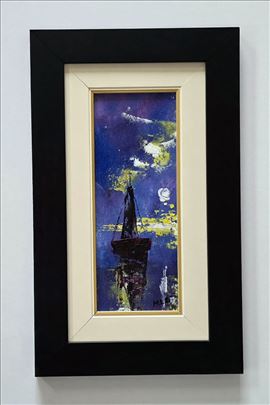 Ulje na platnu - Ljubicasta noc na moru