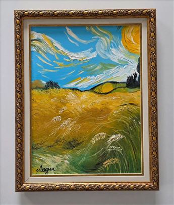 Ulje na platnu - Psenicno polje, prelepo! 