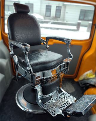 BARBERSPUB SILVER berberska stolica 499€ masivna