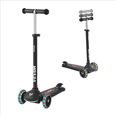 Trotinet za decu sa 3 svetleca tocka ljubicasti