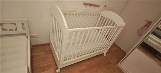 Deciji krevetac sa fiokom 125x70x105 cm + DUSEK 