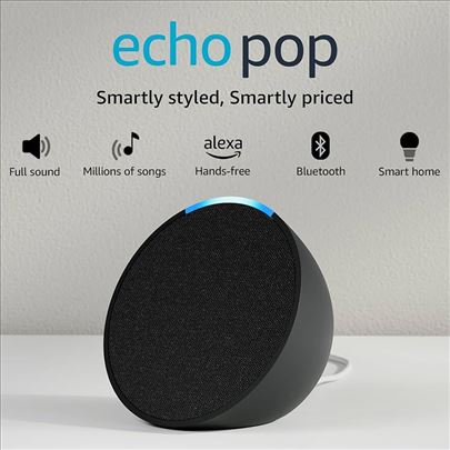 Amazon Echo Pop Alexa Black - Bluetooth Zvucnik 