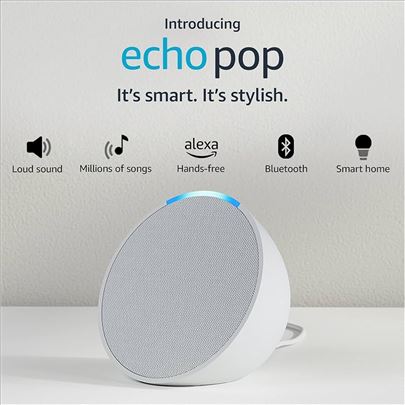 Amazon Echo Pop Alexa White - Bluetooth Zvucnik 