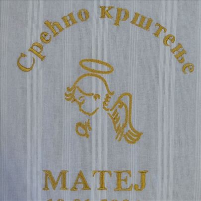 belo platno za krštenje i venčanje (vez)