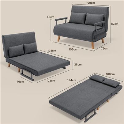 Krevet sofa sklopivo 3u1 100x194cm