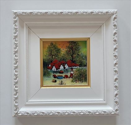 Naiva, ulje na staklu - Seoce. Minijatura