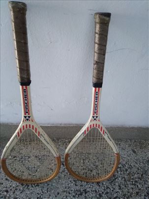 Tenis reket Fischer Austria,beli drveni, iskrivlje