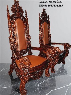 Kraljevska stilska fotelja Tron, novo.