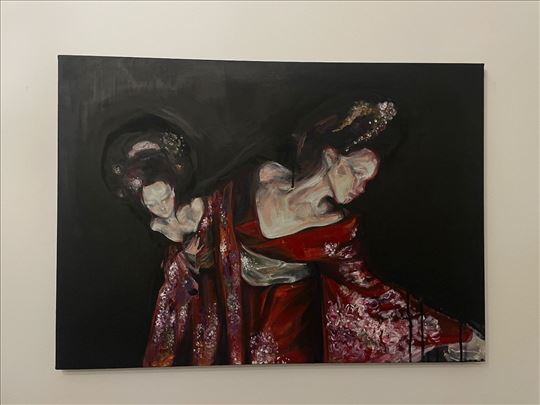 “Gejše”, 50x70, akrilne boje na platnu