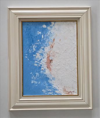 Ulje na platnu - Na plazi, prelepa slika!