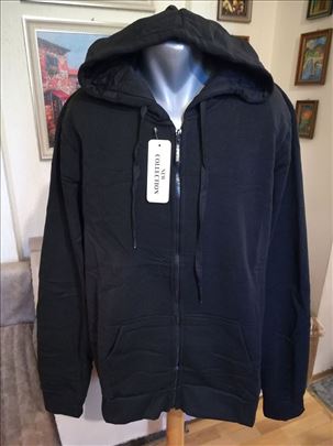 Nov muski duks sa kapuljacom Vopse Crni 4XL Debeli