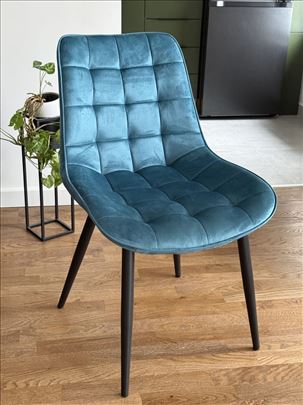 Tapacirana stolica za trpezariju plava