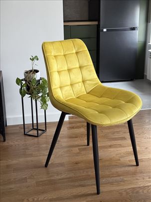 Zuta trpezarijska tapacirana stolica