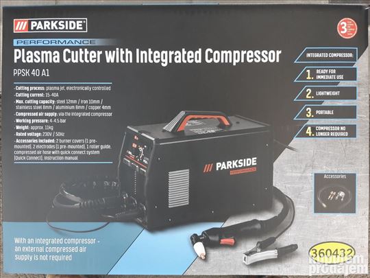 Parkside Plazma Sekac Sa Kompresorom PPSK 40 A1