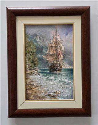 Ulje na platnu - Stari brod, slika tri.