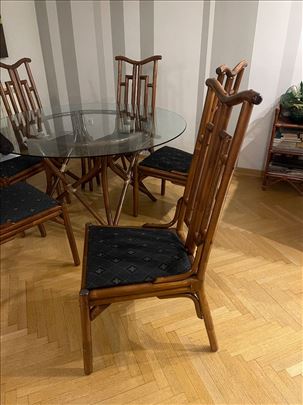 6 trpezarijskih stolica od bambus ratana ODLICNE