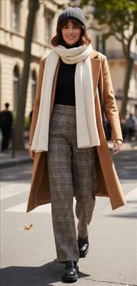 H&M šik karirane pantalone – visok struk 