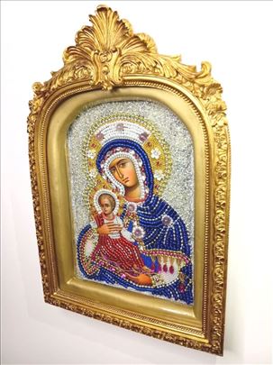 Ikona Majke Božije. Ručni rad.