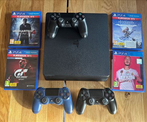 Sony Playstation 4, 1Tb, 3 džojstika, 4 igre, NBGD