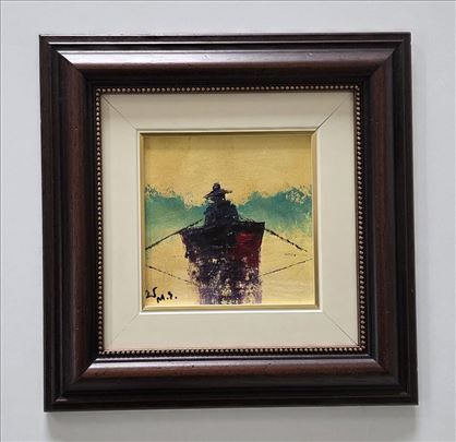 Ulje na platnu - Povratak kuci. Minijatura