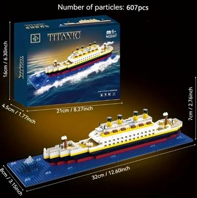 Imitacija Lego kockica - brod Titanik