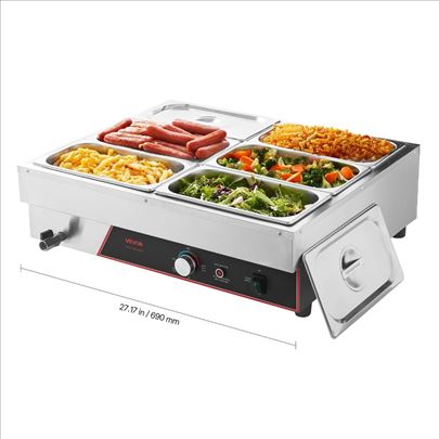 Bain Marie Elektricni Grejac Hrane 1500W 6 Posuda