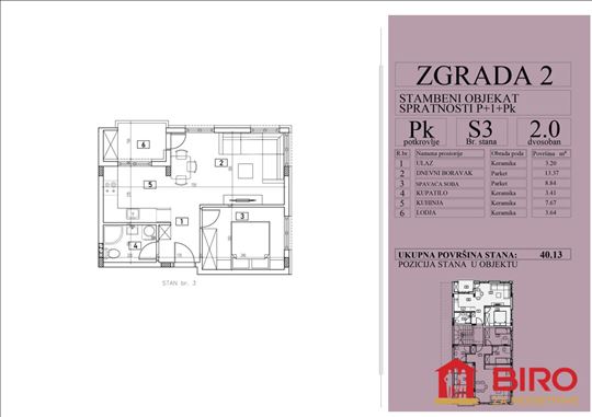 Stan,Novi Sad,Adice,kv: 40.00, ID: 1013013