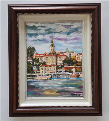 Ulje na platnu - Beograd, pejzaz. Prelepo!