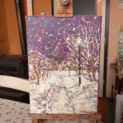 Zimska čarolija ,ulje na platnu