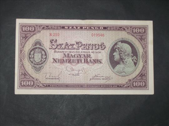 100 Pengo 1945, sa stamp. greskom