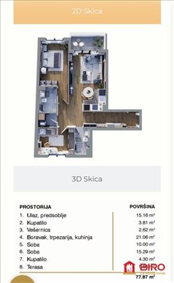 ---LUX trosoban stan na Bežanijskoj kosi 78 m2---