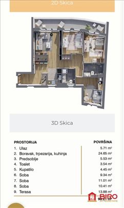 --LUX četvorosoban stan na Bežanijskoj kosi 98 m2-