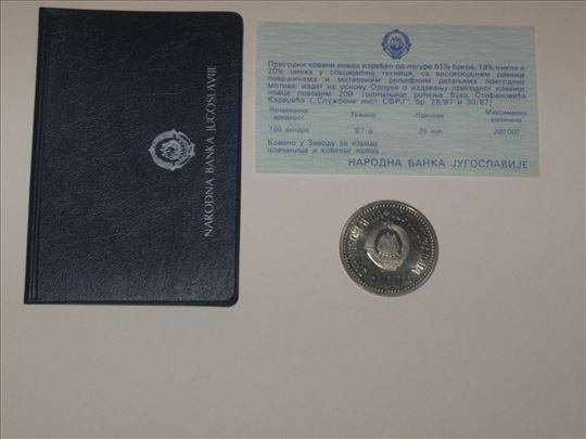 100 dinara iz 1987 god.