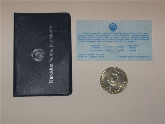 5000 dinara iz 1989 god.