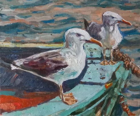 Galebovi,ulje na platnu